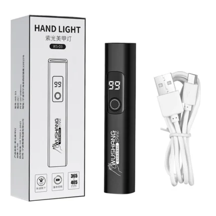Rechargeable UV LED Nail Lamp – Handheld Mini Purple Light Nail Dryer with Screen Display