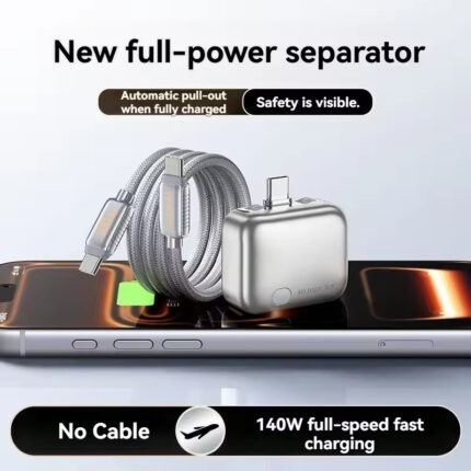 140W Intelligent Fast Charger – Automatic Full-Charge Disconnect Charging Adapter for Type-C Devices