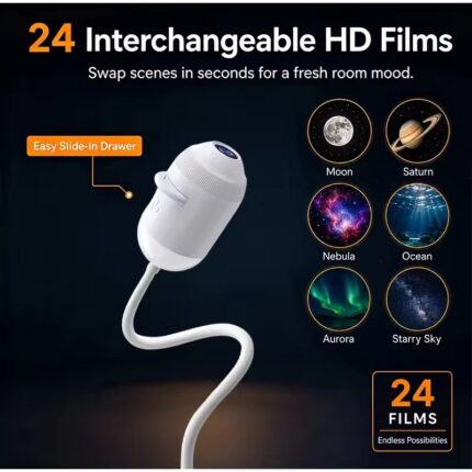 USB Starry Sky Projector Night Light – 360° Adjustable Galaxy Atmosphere Lamp for Car, Home & Bedroom