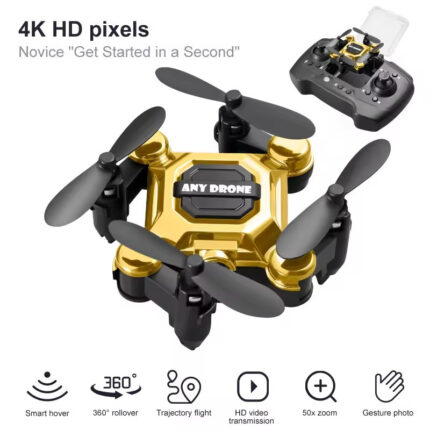 K04 Mini Folding Drone – 4K HD Aerial Photography Mini Quadcopter with Optical Flow Positioning, Stable Hover & Remote Control