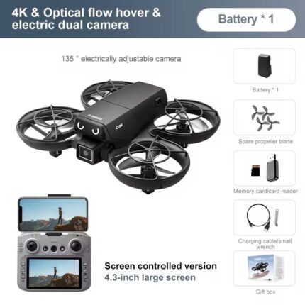 Original D36 GPS Drone – 4K Triple HD Camera FPV Brushless Foldable Professional Obstacle Avoidance RC Quadcopter