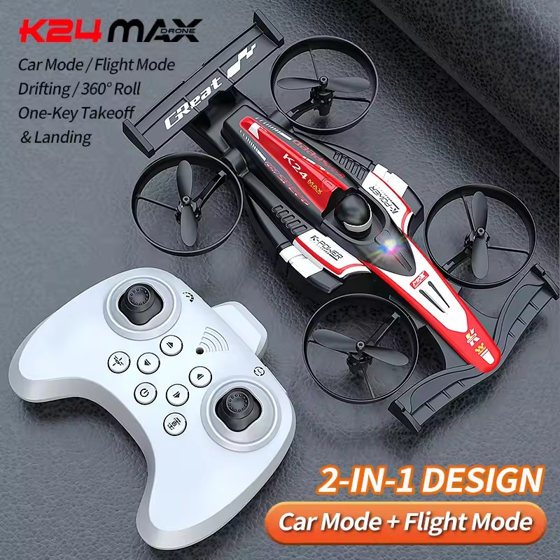 Mini Car & Drone Combo – 2-in-1 Dual-Mode Remote Control Flying Car with One-Button Takeoff, Stable Hover & 360° Flips
