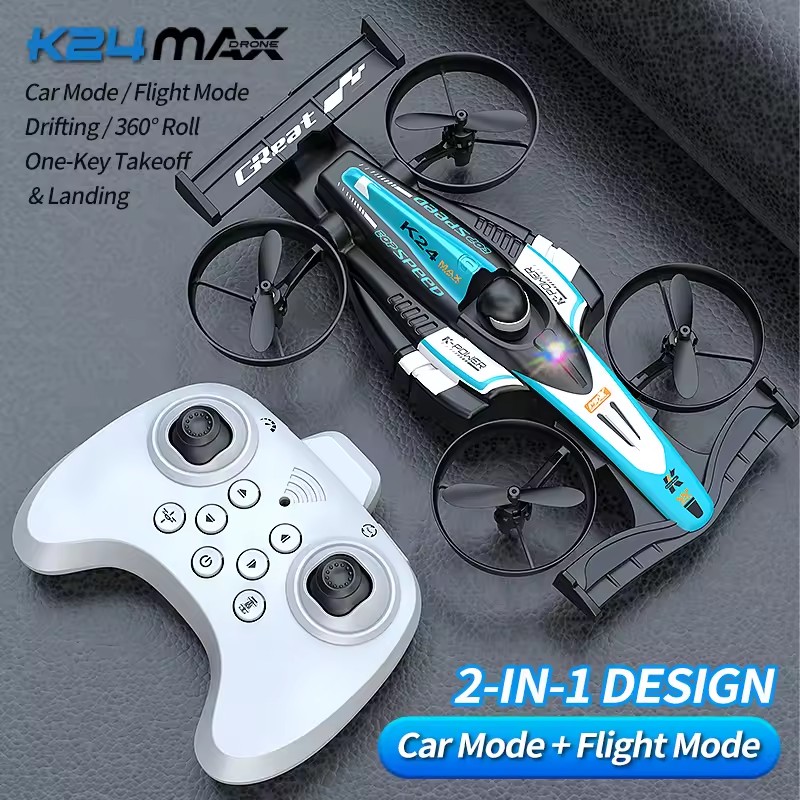Mini Car & Drone Combo – 2-in-1 Dual-Mode Remote Control Flying Car with One-Button Takeoff, Stable Hover & 360° Flips