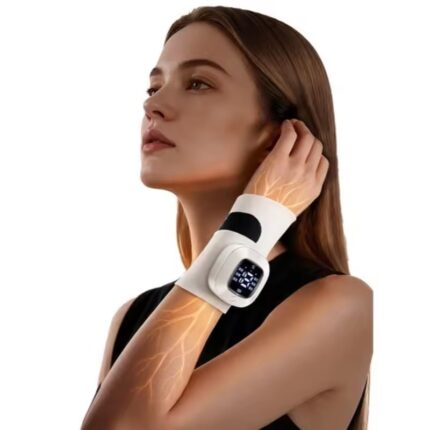 EMS Electric Cordless Hand Wrist Massager – 10-Mode Vibration Massage Wrist Brace with USB Rechargeable Design