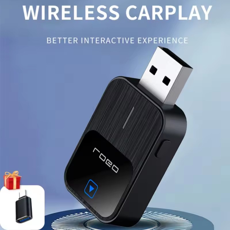2-in-1 Wireless CarPlay Adapter – Wired-to-Wireless CarPlay & Android Auto AI Box Dongle