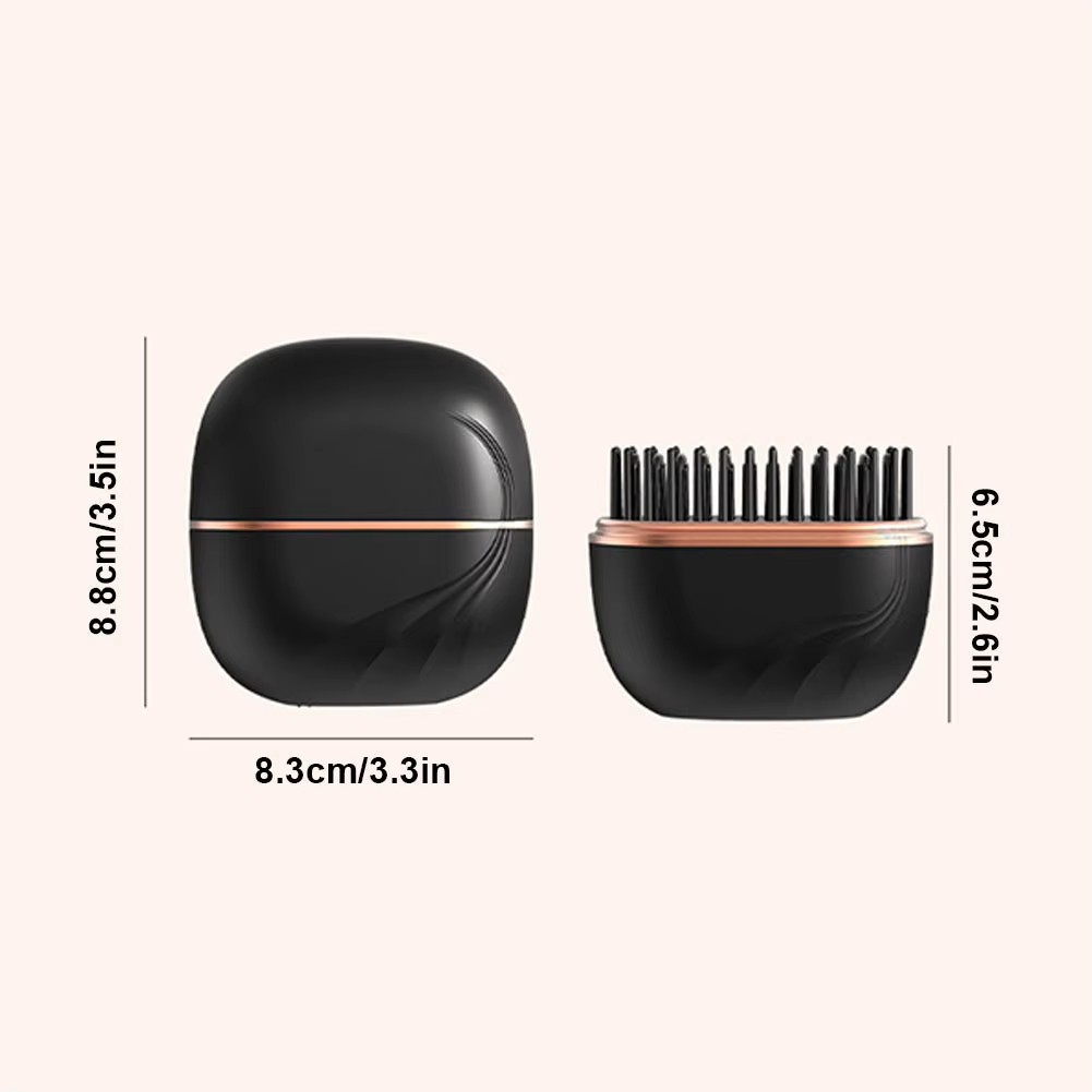 Electric Heating Hair Straightener Brush – Portable Mini Hot Comb with 3 Temperature Settings