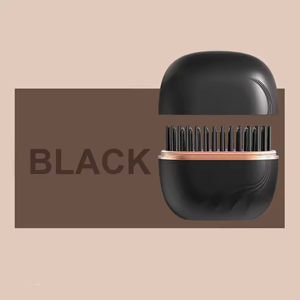 Electric Heating Hair Straightener Brush – Portable Mini Hot Comb with 3 Temperature Settings