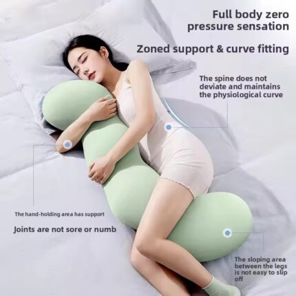 Generic Ice Silk Long Body Pillow – Cooling Removable Washable Side Sleep Leg Support Cushion
