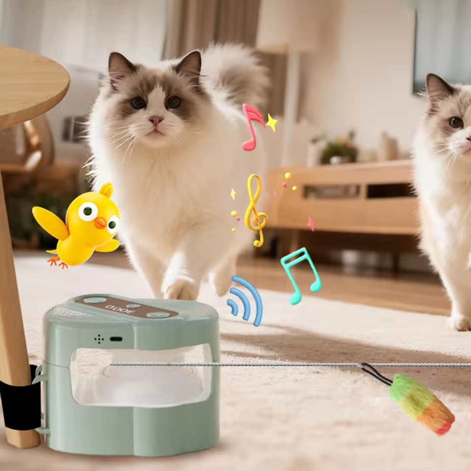 Interactive Automatic Cat Toy – Rechargeable Cat Chaser with Remote Control & Adjustable Speed
