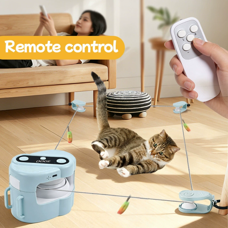 Interactive Automatic Cat Toy – Rechargeable Cat Chaser with Remote Control & Adjustable Speed