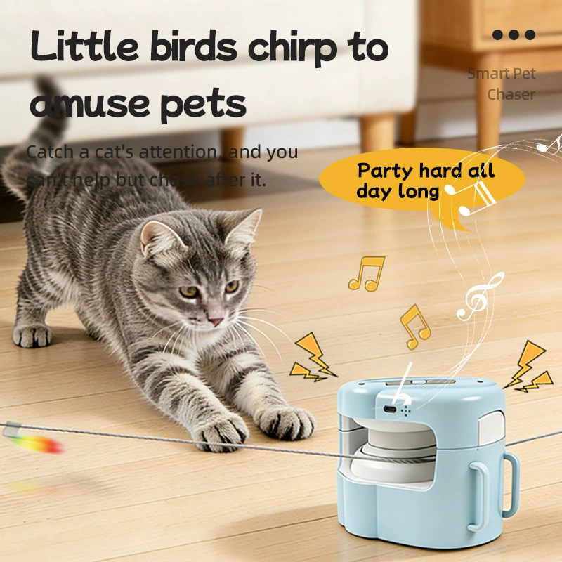Interactive Automatic Cat Toy – Rechargeable Cat Chaser with Remote Control & Adjustable Speed