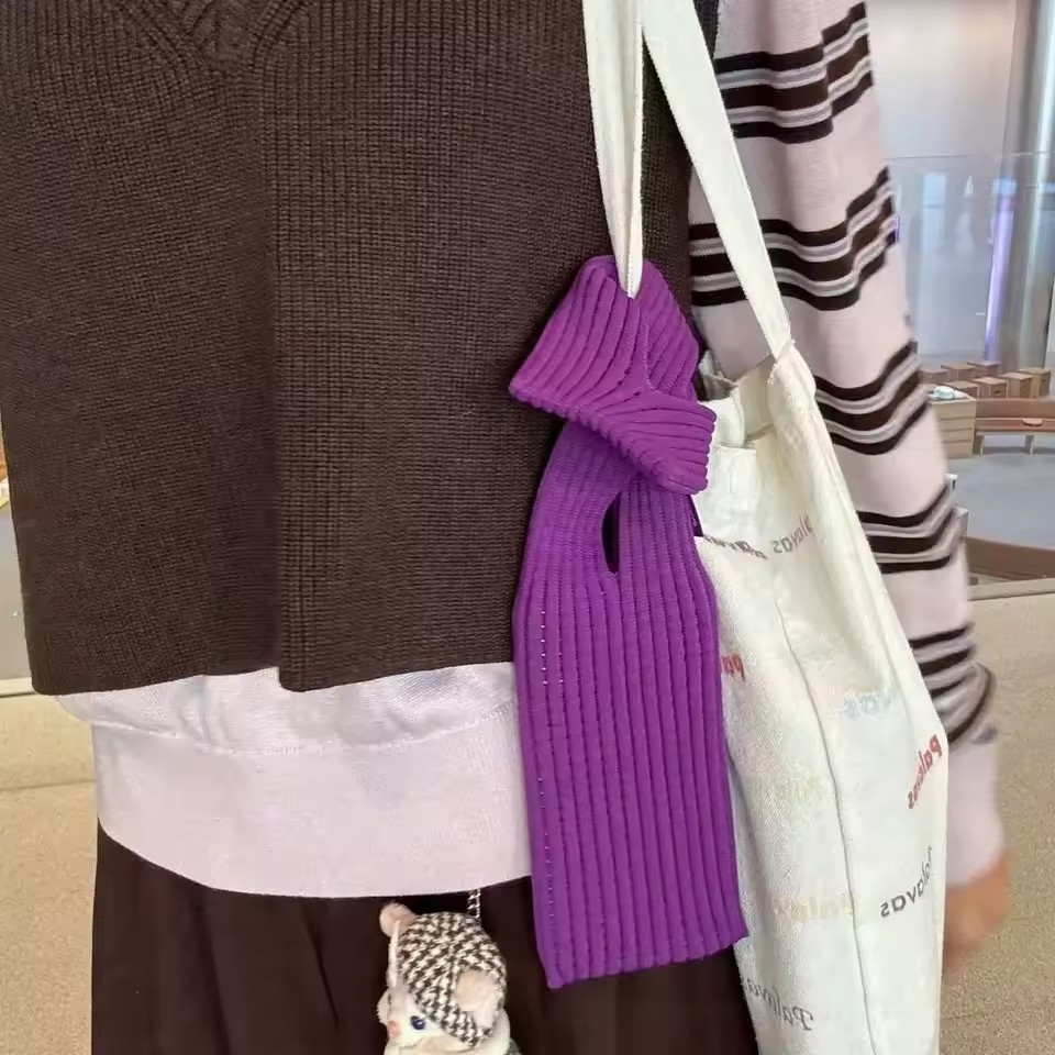 Knit Phone Pocket Crossbody Bag – Stretch Nylon Holder