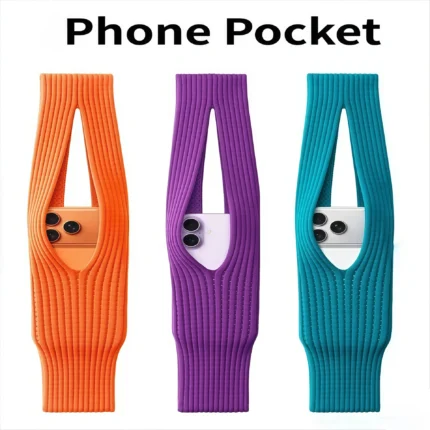 Knit Phone Pocket Crossbody Bag – Stretch Nylon Holder