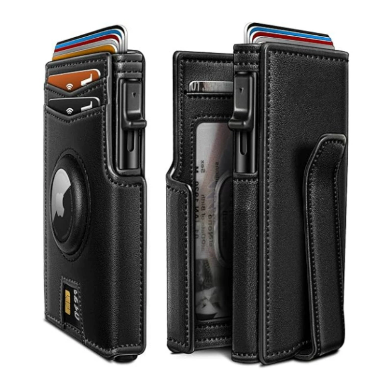 RFID Pop-Up Card Wallet – AirTag Slot & Magnetic Closure