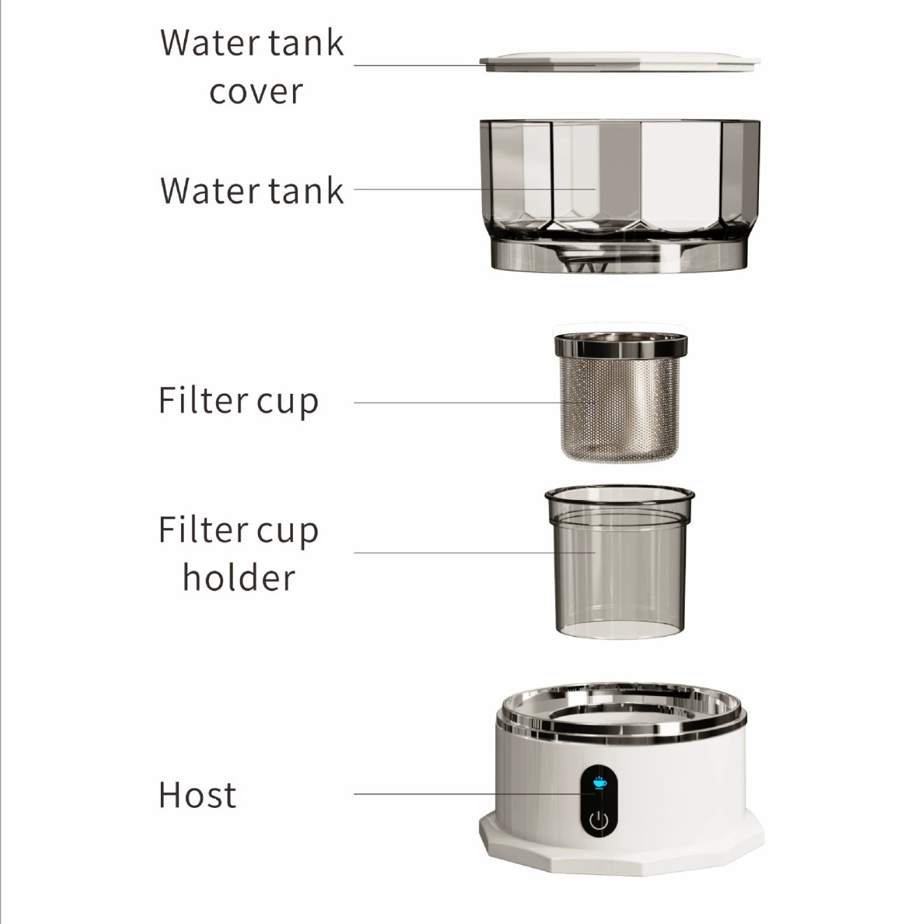 Cordless Coffee Maker Automatic Filter Paper Free Drip Coffee Machine For Kitchen Office