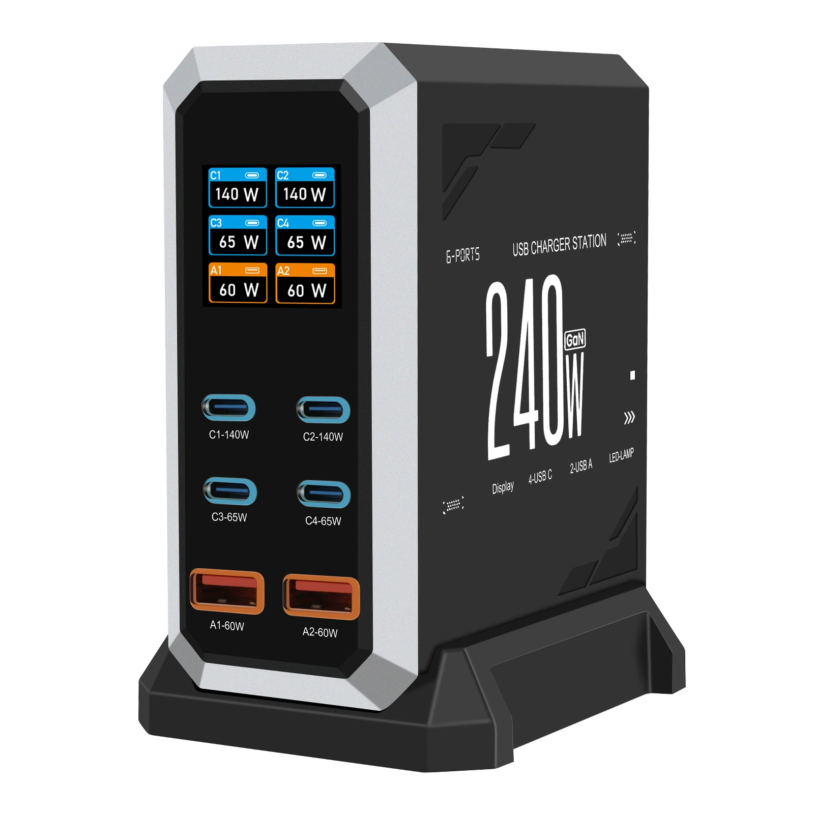 240W USB-C Charging Station – 6-Port Fast Charger