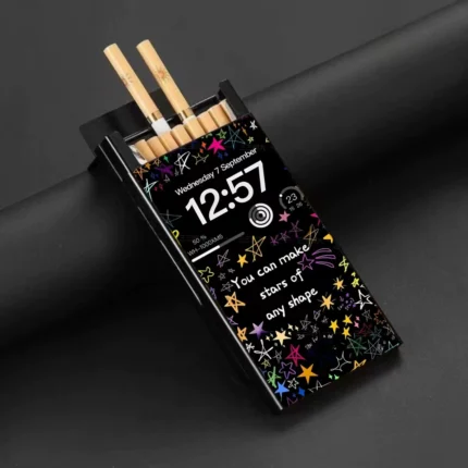 Slim Metal Cigarette Case – Sliding Lid 20-Cigarette Holder