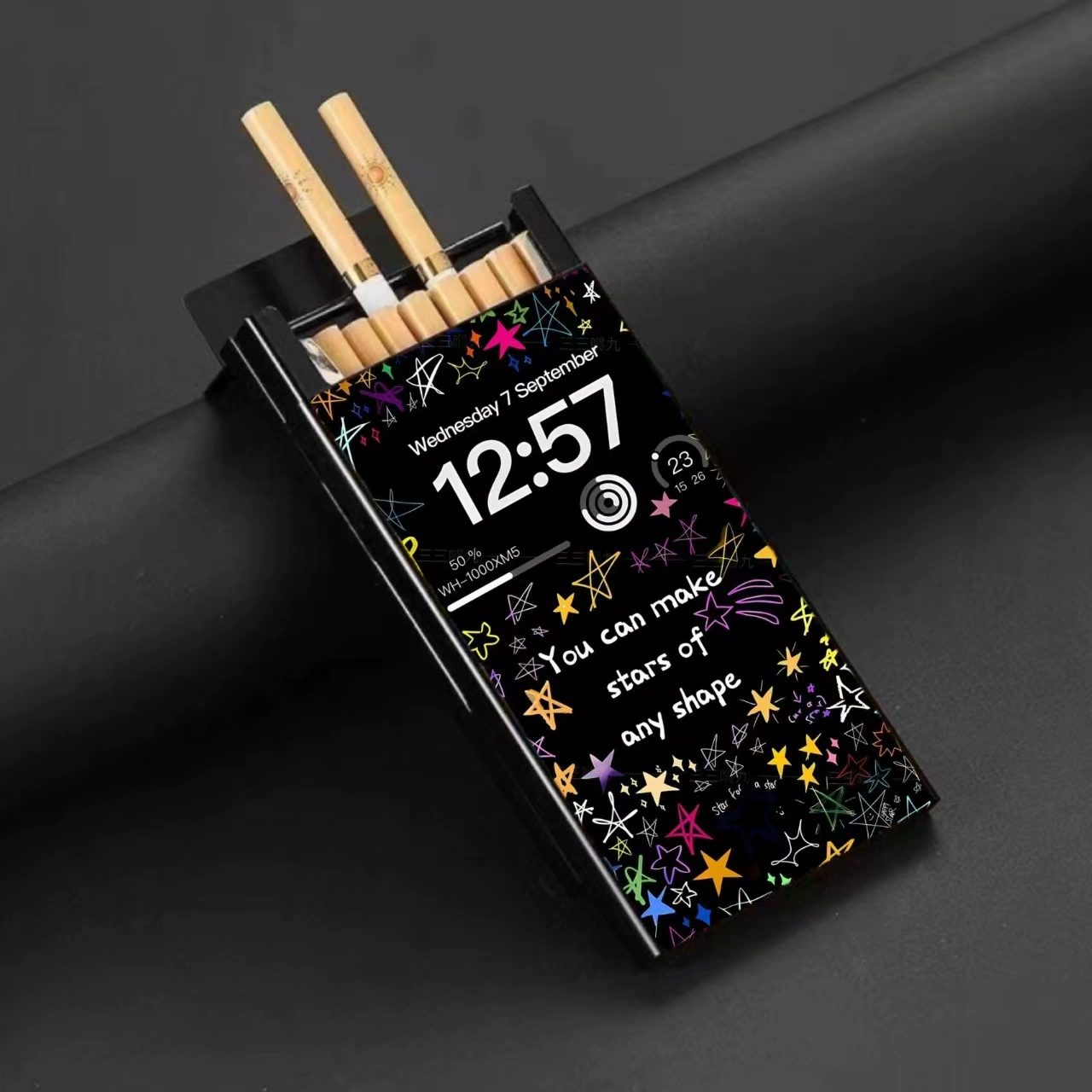 Slim Metal Cigarette Case – Sliding Lid 20-Cigarette Holder