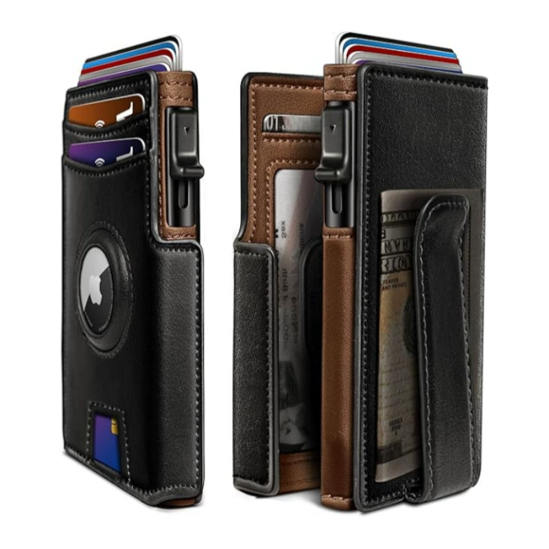 RFID Pop-Up Card Wallet – AirTag Slot & Magnetic Closure