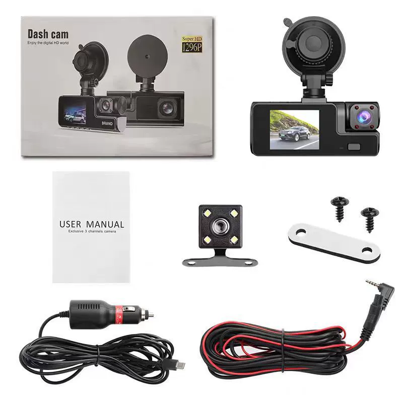 1080P Car DVR Dash Camera with 720P Rear Camera – 140° Wide Angle