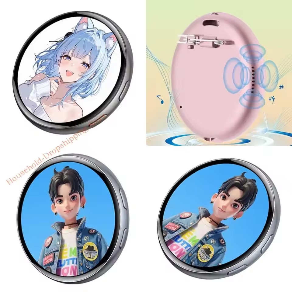 Round Digital Display Badge – Custom Image Electronic Pin