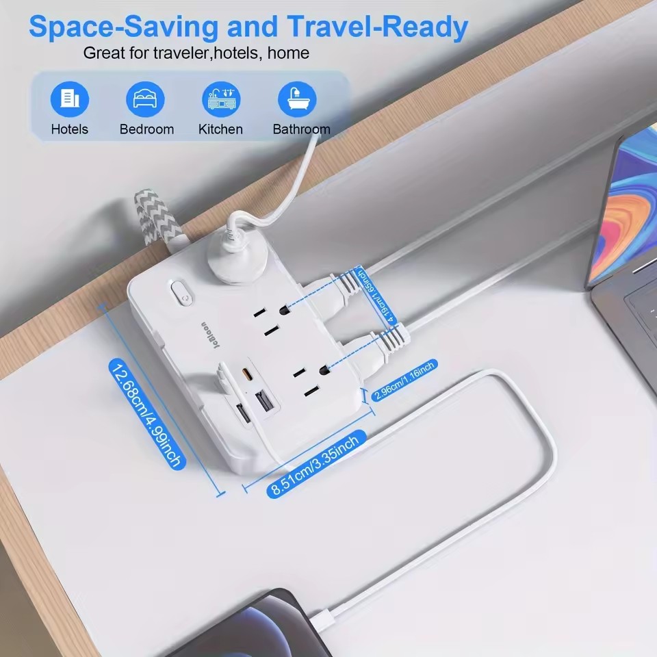 10-in-1 Power Strip – USB-C Charging & Surge Protection