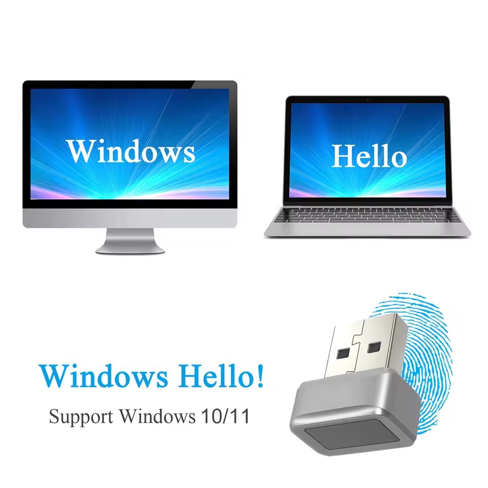 Mini USB Fingerprint Reader – FIDO U2F & Windows Hello Security Key