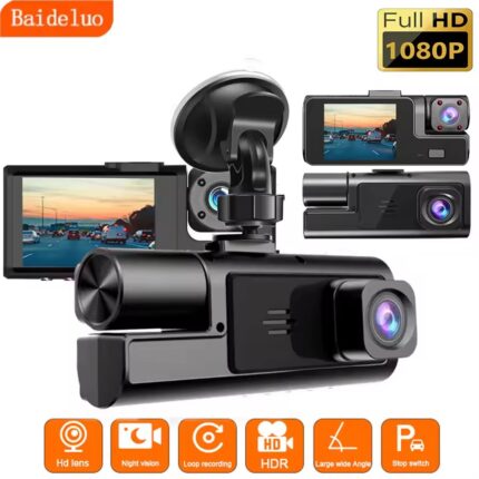 1080P Car DVR Dash Camera with 720P Rear Camera – 140° Wide Angle