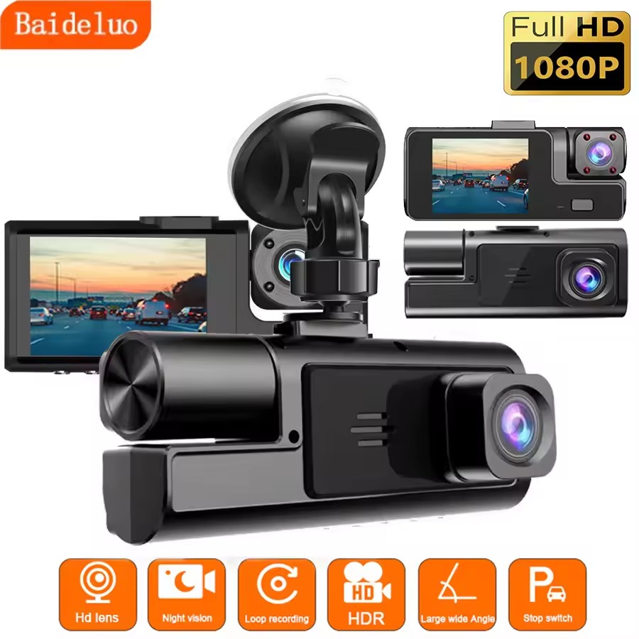 1080P Car DVR Dash Camera with 720P Rear Camera – 140° Wide Angle
