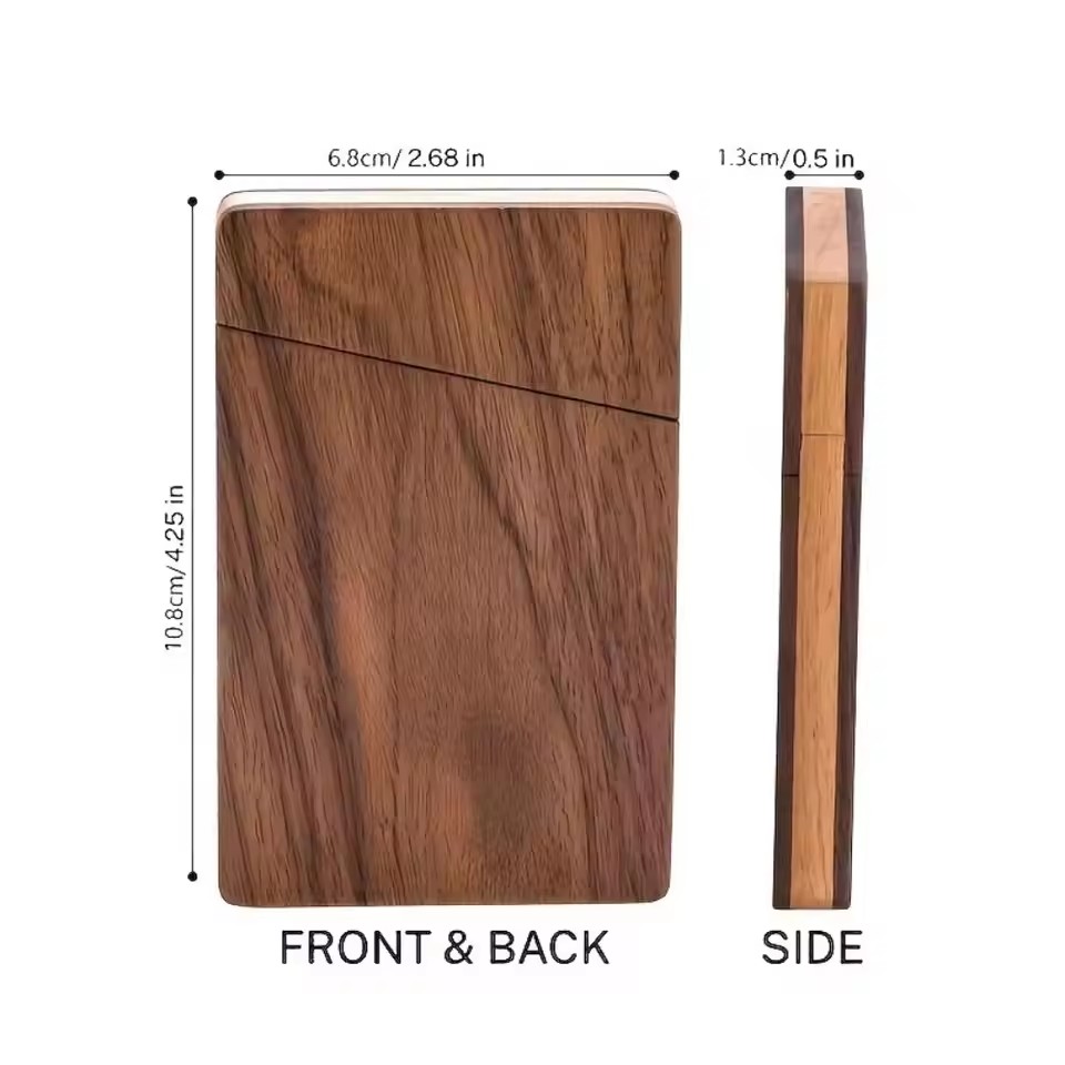 Walnut Wood Business Card Holder – Magnetic Slim Case