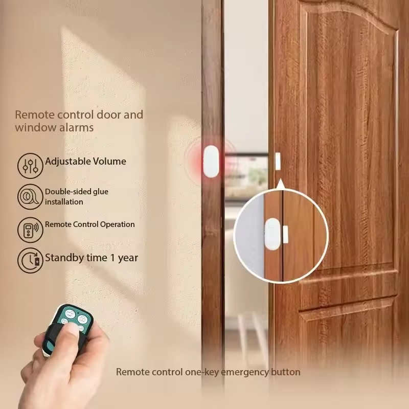 2-in-1 Door & Window Alarm – 120dB Vibration & Open Sensor with Remote Control