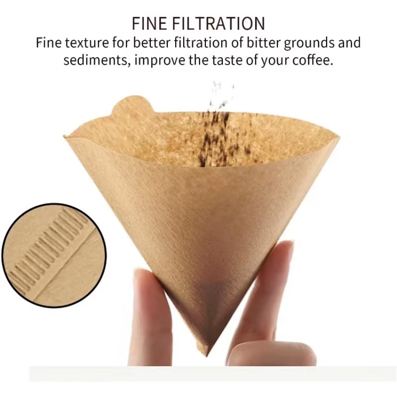 Unbleached Natural Paper Cone Coffee Filters – Pour Over & Drip Coffee Maker
