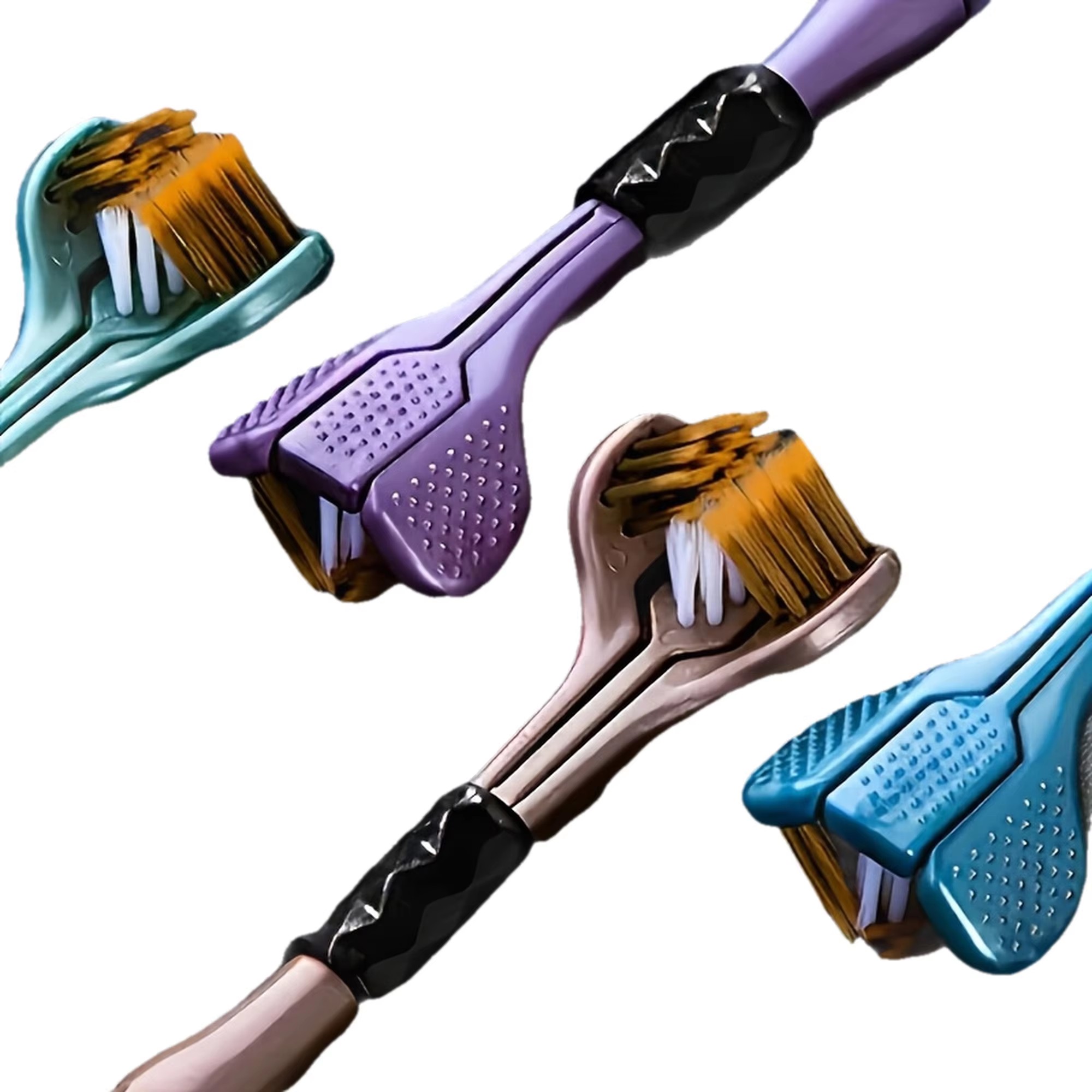 4pcs Ergonomic Manual Toothbrush Set