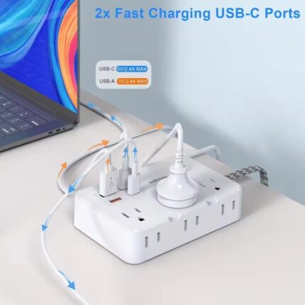 10-in-1 Power Strip – USB-C Charging & Surge Protection