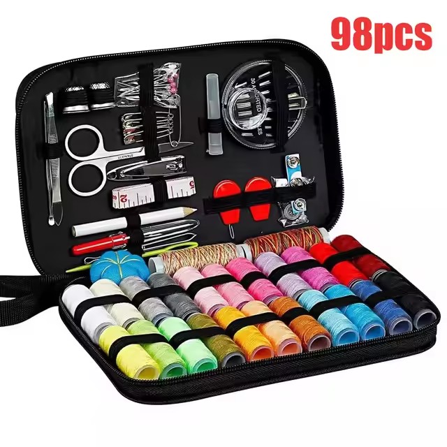 98-Piece Sewing Kit – Complete DIY Embroidery & Stitching Set
