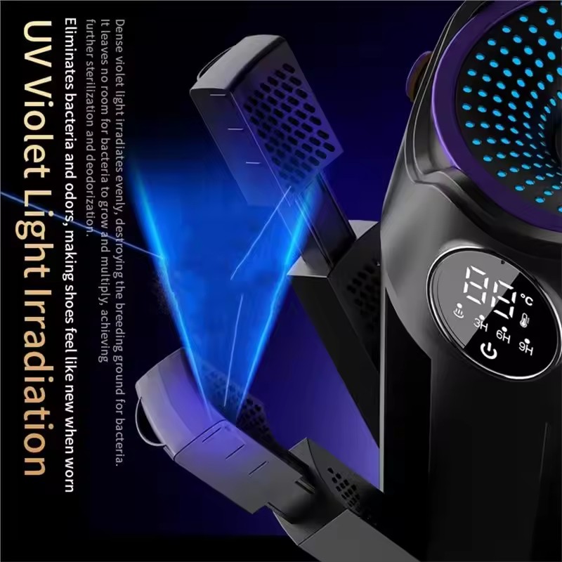 A98I-Portable Compact Electric Shoe Dryer Foldable Design Fast Drying Function With Timer Adjustable Temperature