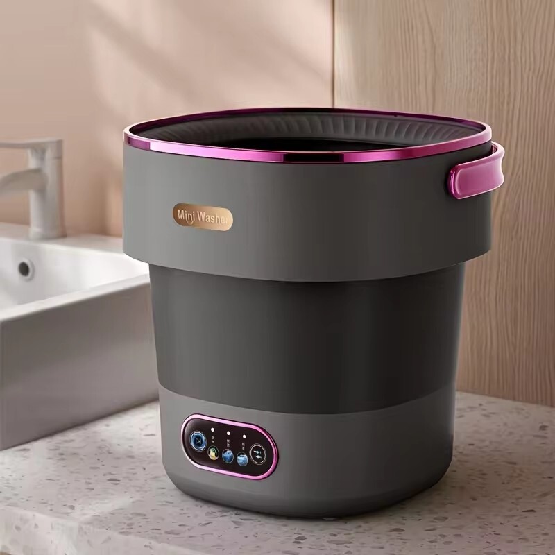 Portable Mini Washing Machine with Spin Dryer – Collapsible Travel Washer