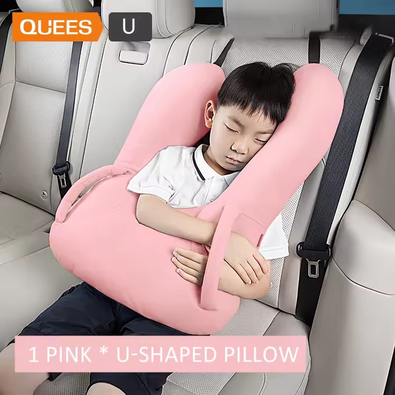 Children Sleep Headrest Pillow Nap Shoulder Belt Cushion Neck Cover Set Travel Accessories For Car Train Airplane Pillows