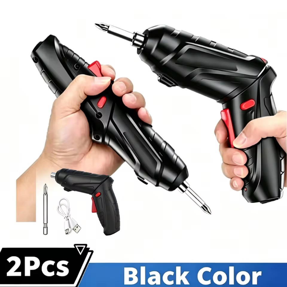 Portable Electric Screwdriver Cordless 2 in 1 Rotated 90 Degrees Rechargeable Screwdriver with LED