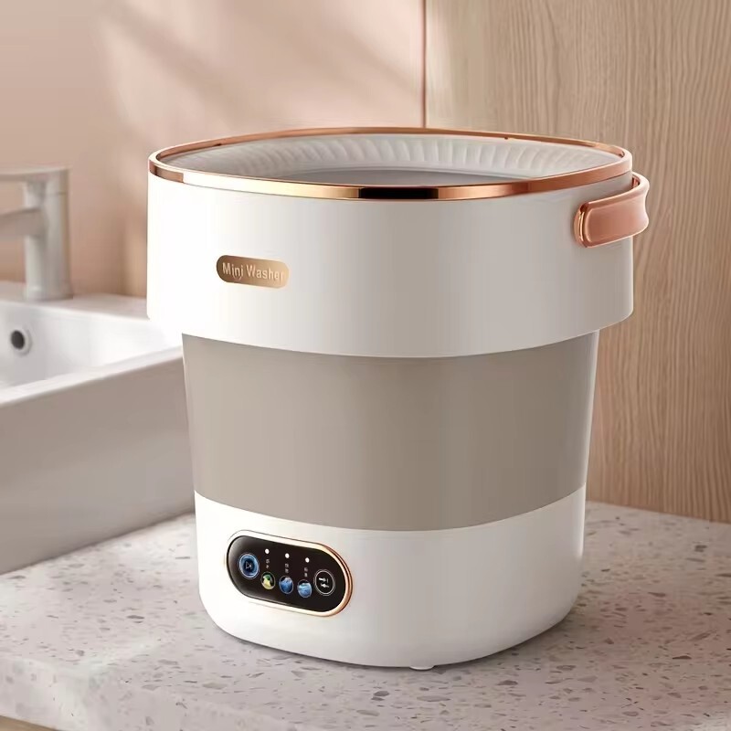 Portable Mini Washing Machine with Spin Dryer – Collapsible Travel Washer