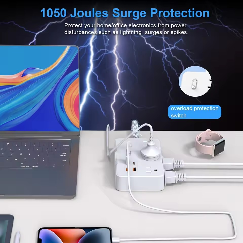 10-in-1 Power Strip – USB-C Charging & Surge Protection