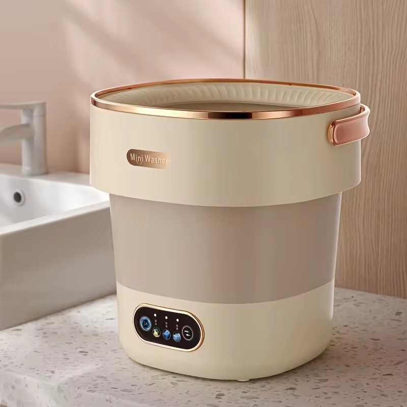 Portable Mini Washing Machine with Spin Dryer – Collapsible Travel Washer