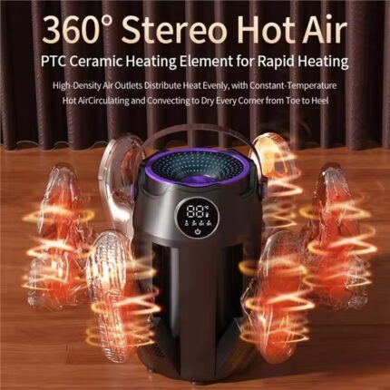 A98I-Portable Compact Electric Shoe Dryer Foldable Design Fast Drying Function With Timer Adjustable Temperature