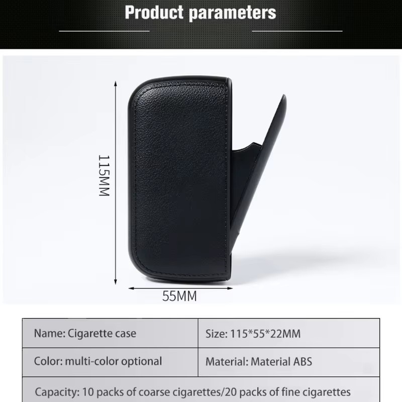 USB Rechargeable Cigarette Case with Electric Lighter – Imitation Leather