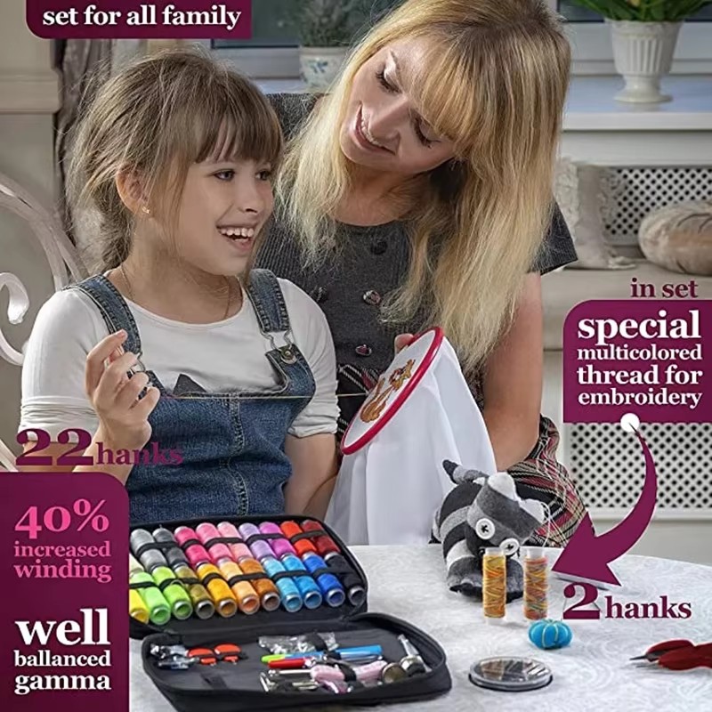 98-Piece Sewing Kit – Complete DIY Embroidery & Stitching Set