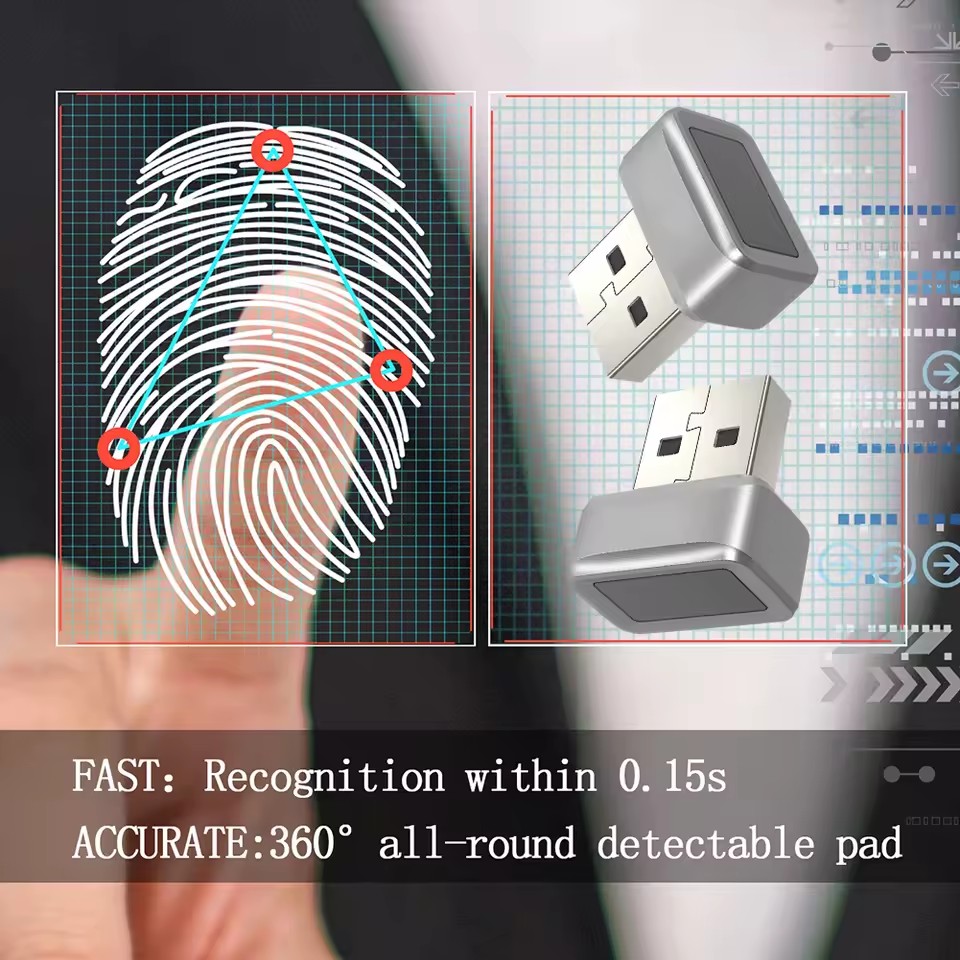 Mini USB Fingerprint Reader – FIDO U2F & Windows Hello Security Key
