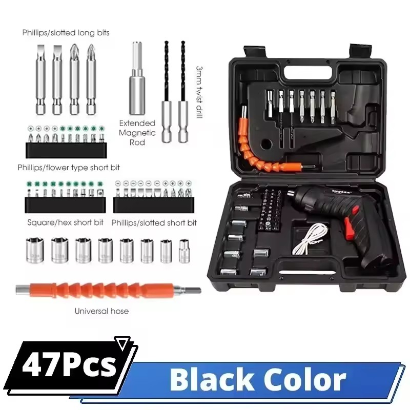 Portable Electric Screwdriver Cordless 2 in 1 Rotated 90 Degrees Rechargeable Screwdriver with LED