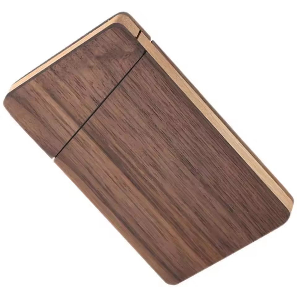 Walnut Wood Business Card Holder – Magnetic Slim Case