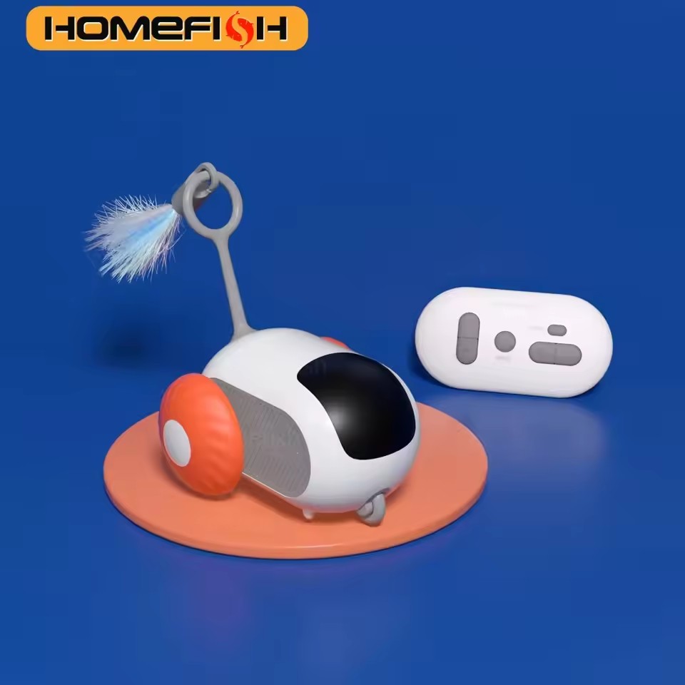 Smart Interactive Cat & Dog Toy – 2-Mode Automatic Moving Toy Car with Remote Control