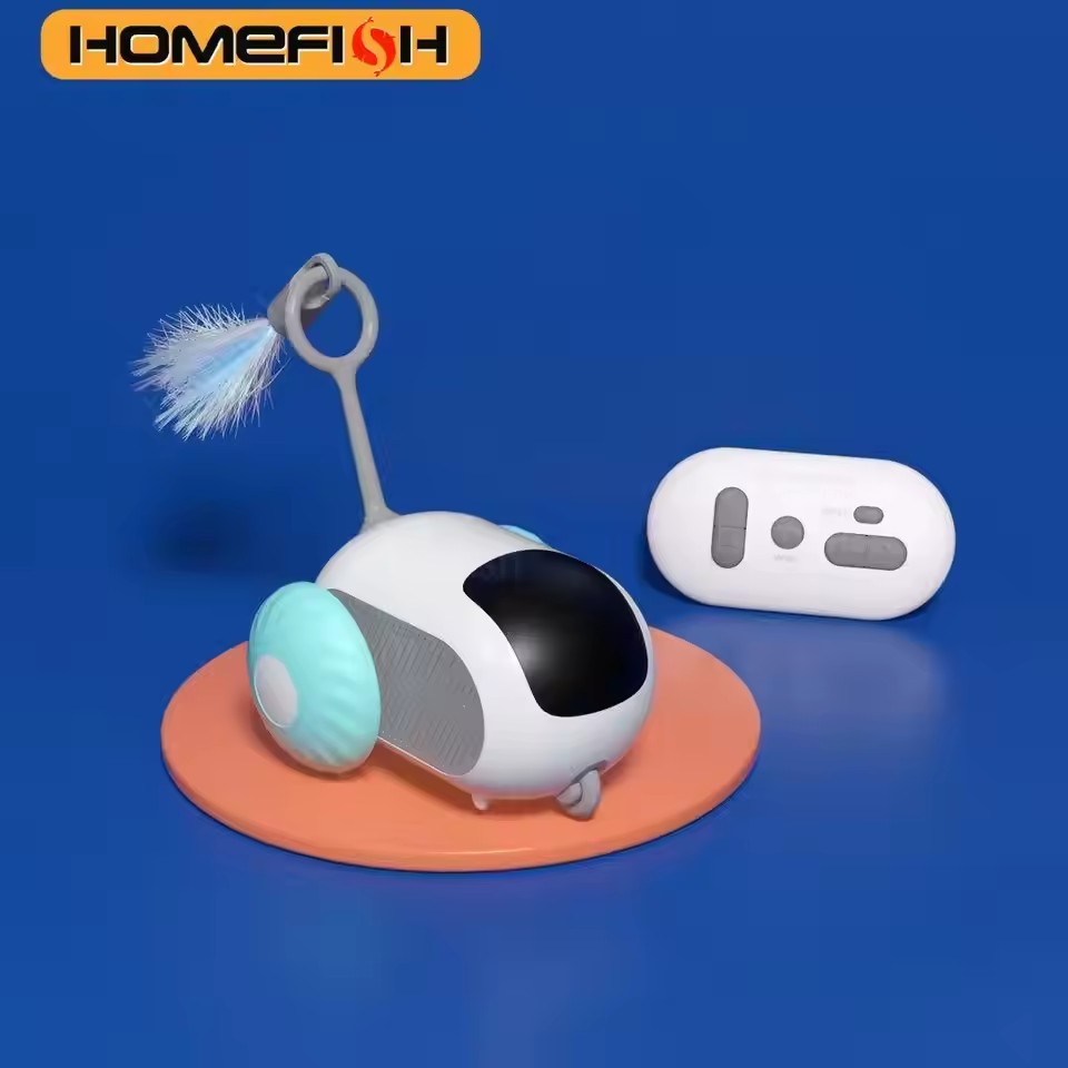 Smart Interactive Cat & Dog Toy – 2-Mode Automatic Moving Toy Car with Remote Control
